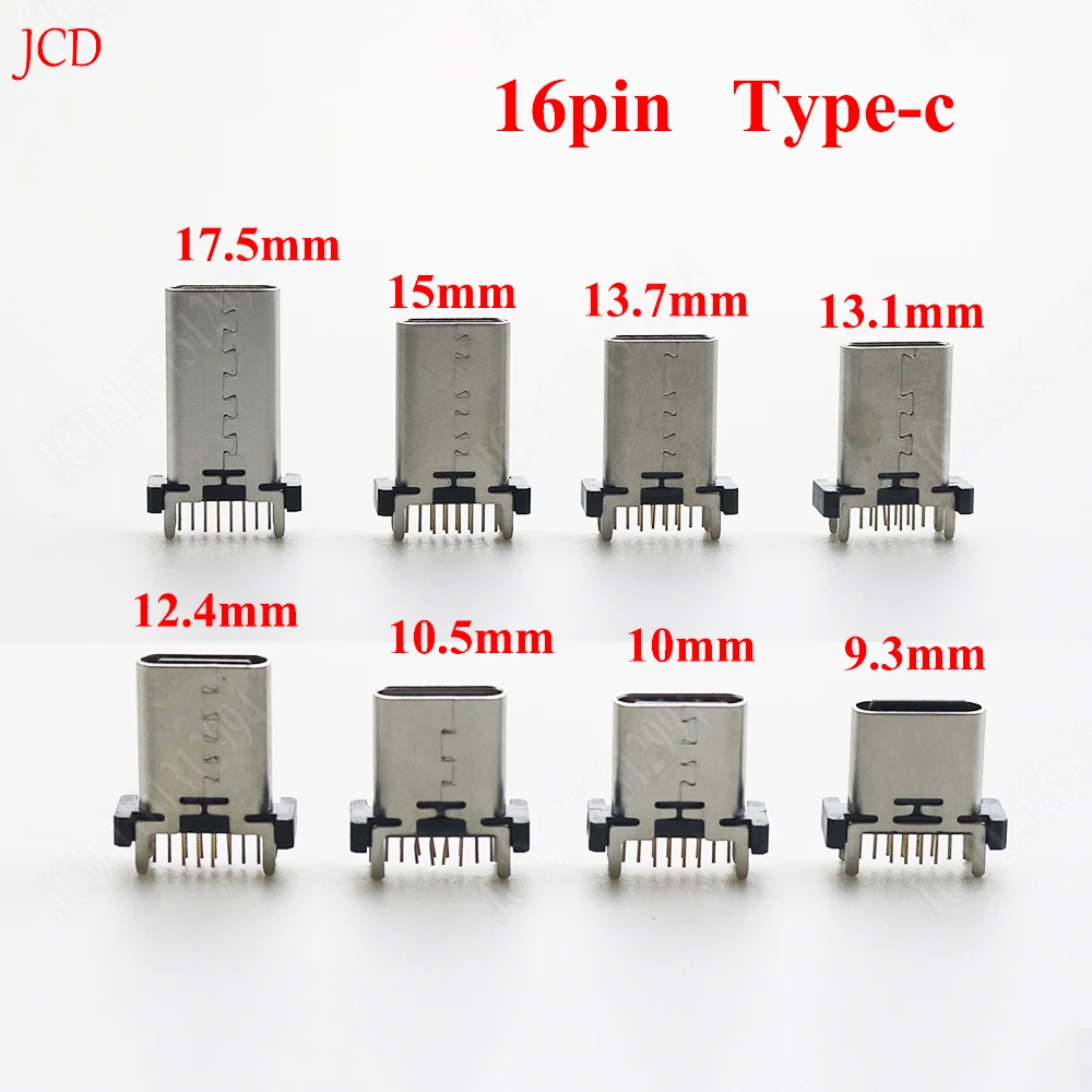 2 szt. Gniazdo żeńskie USB typu C 16Pin 16P pionowe 180 stopni H = 9,3/10/10,5/12,4/13,1/13,7/15/17,5 mm złącze USB typu C