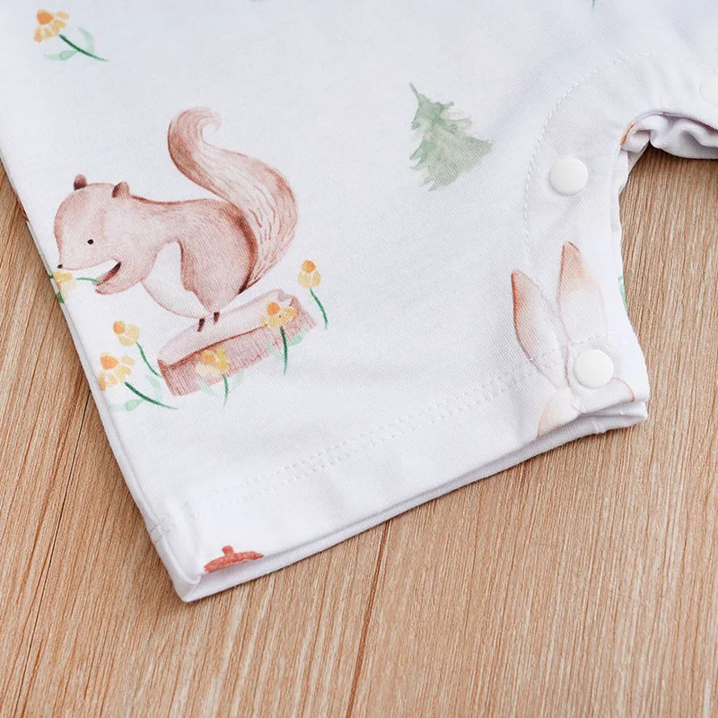 Green fox printed Newborn baby clothes 0-18 months Comfortable with Clothing Infant high quality Summer Short sleeves Jumpsuit