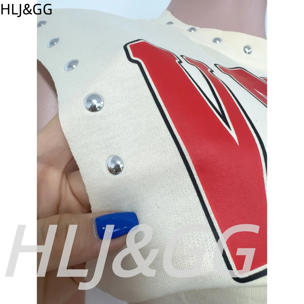 HLJ&GG Trend Y2K Tiger Bandage Shorts Two Piece Sets Women Letter Rive Sleeveless Top And Shorts Outfits Fashion 2pcs Streetwear view 6