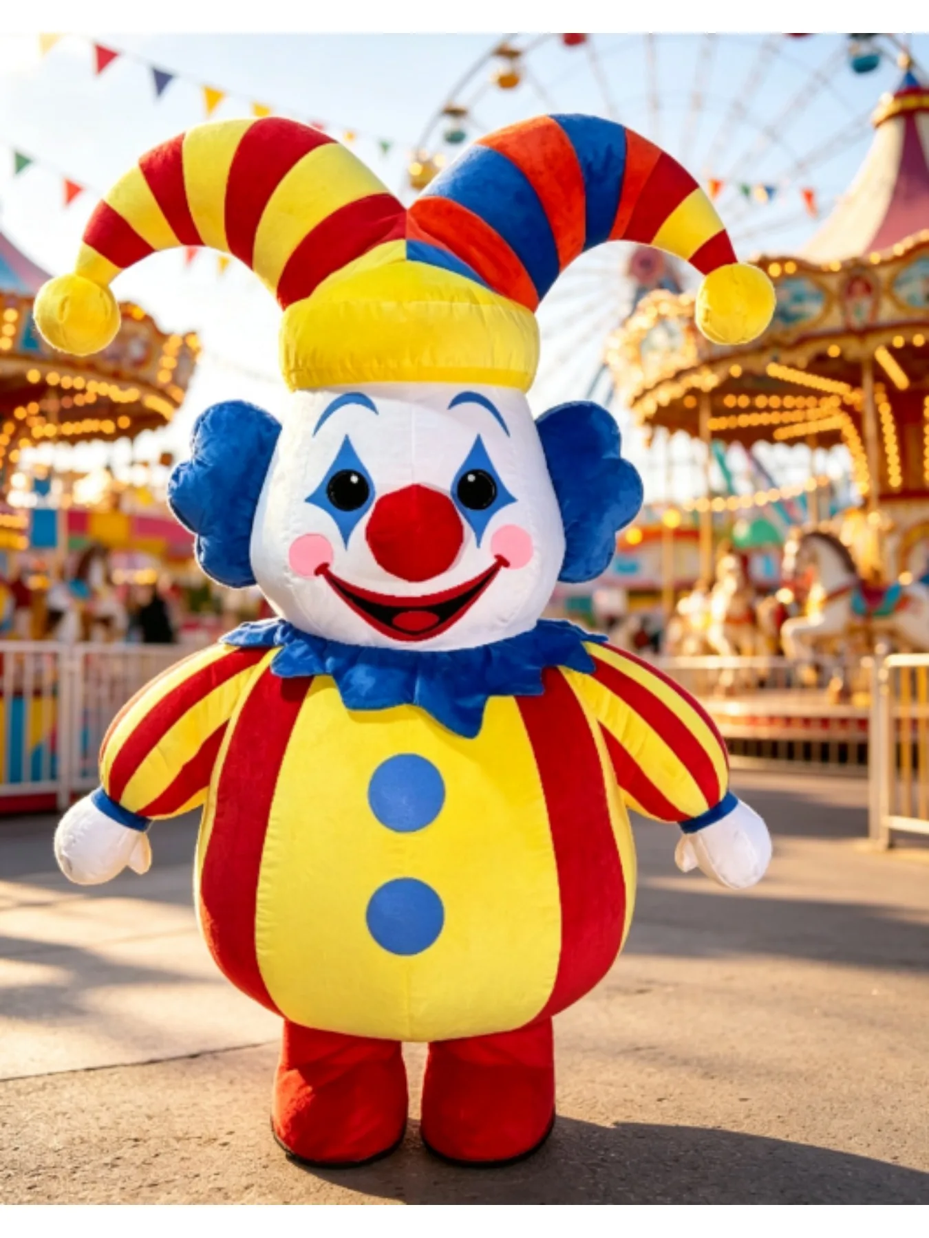 Inflatable Circus Clown Mascot Costume Adult Character Outfit Attractive Party Events Suit Without Battery and Charger