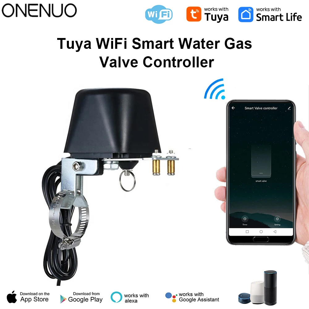 Válvula de gás wi-fi inteligente tuya, válvula aberta manualmente, controle do manipulador, desligamento automático, controlador de gás, funciona com alexa