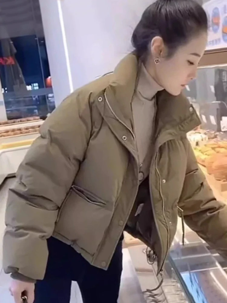 

Новая женская легкая тонкая хлопковая куртка-пуховик на осень-зиму в корейском стиле, на молнии, свободного кроя