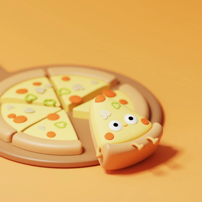 LED Night Light Eye Protection Soft Light Pizza With Light Pinch Dimming Sleep Light With Delayed Turn Off For Bedroom Bedside