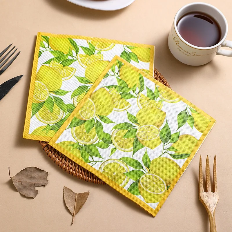 20 Teile/paket 33x33 cm Blume Gedruckt Papier Einweg Tisch Abendessen Serviette Taschentücher Hochzeit Party Dekoration – Detail 9