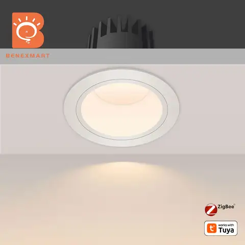 스마트 통 12W Zigbee CCT 디밍이 가능한 원형 조명 Tuya Homekit Smartthings Alexa Google 홈(Zemismart M6 허브를 통해)