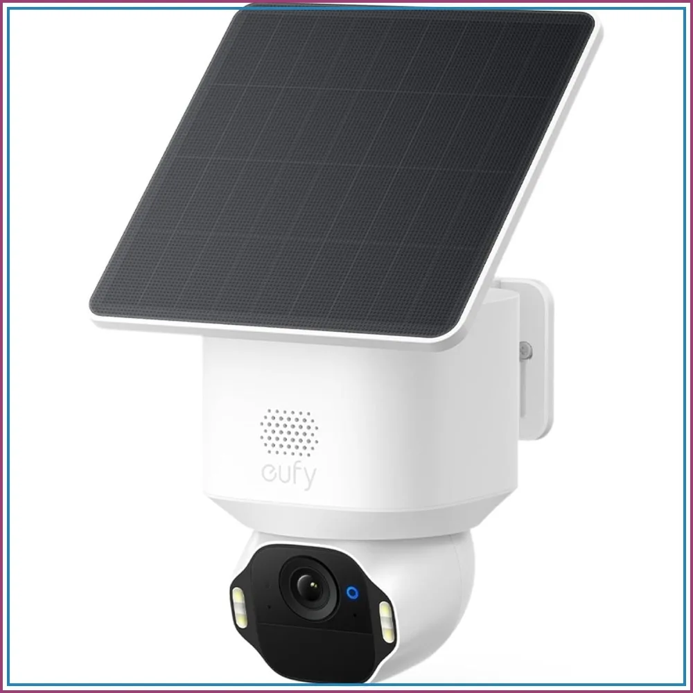 

4K Security Camera Wireless Outdoor, Solar Powered, AI Motion Tracking, Strobe Light, Pan & Tilt, Facial Recognition, Up to 16 TB, Smart Home Compatible