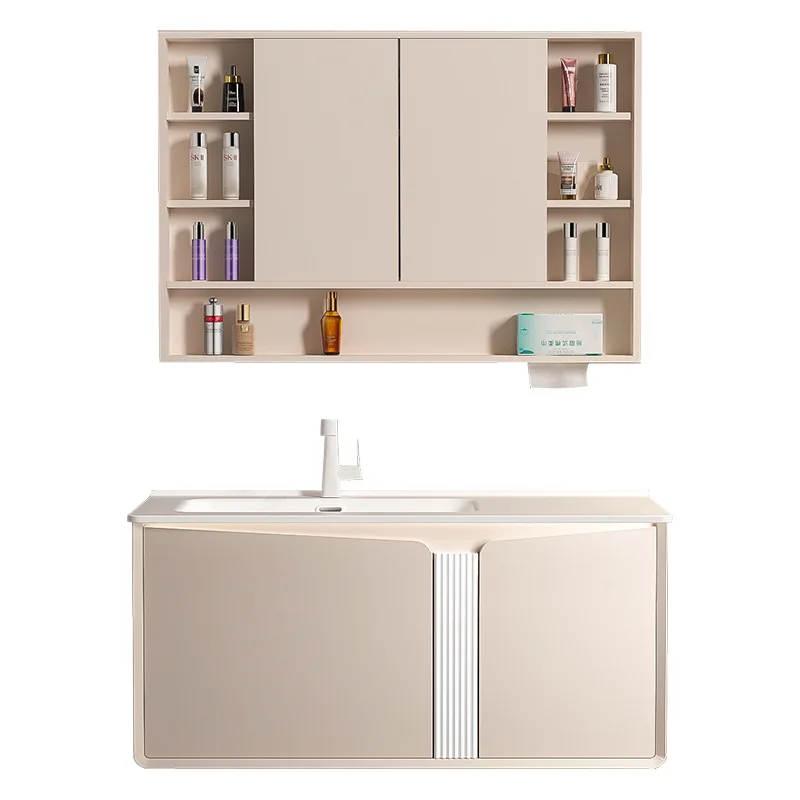 

Toilet Household ceramic integrated basin combination cabinet Oak washstand Toilet wall-mounted bathroom cabinet Washstand