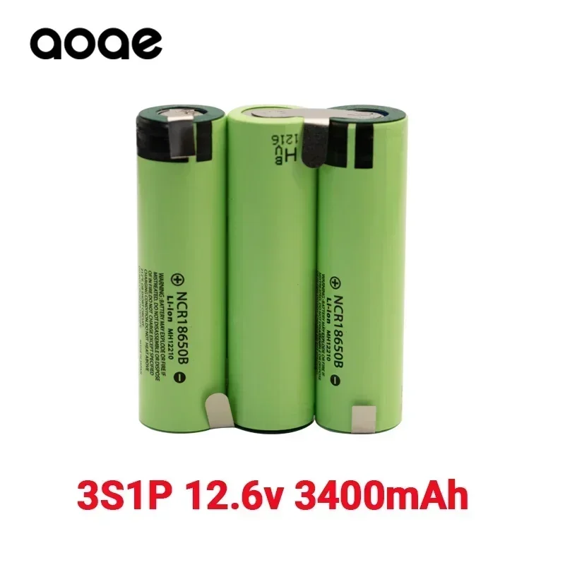 100% NEW NCR18650B 12V 16.8V 21V Battery Pack (3400mAh-6800mAh) 20A Discharge Current for Shura Screwdriver Battery