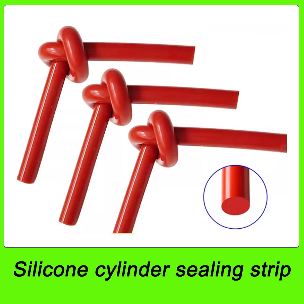 Dia 3-20mm1M Red Solid Silicone Rubber Sealing Strip Round Bar Cord High Temperature Seal O-Ring