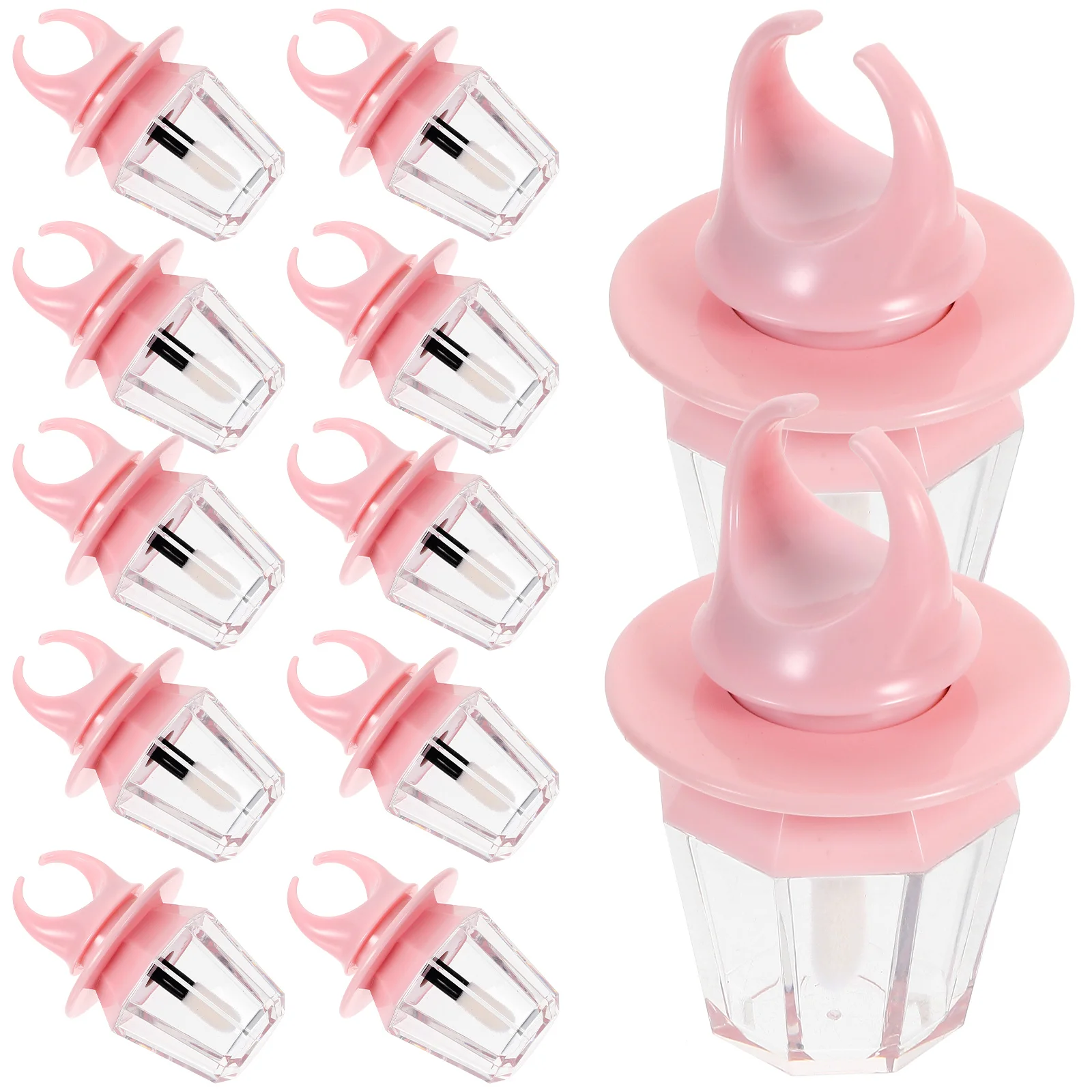 

12pcs Tubes Cute Gloss Tube Empty Containers Empty Lip Balm Tubes Pink Mini Lip Tint Storage Plastic Portable