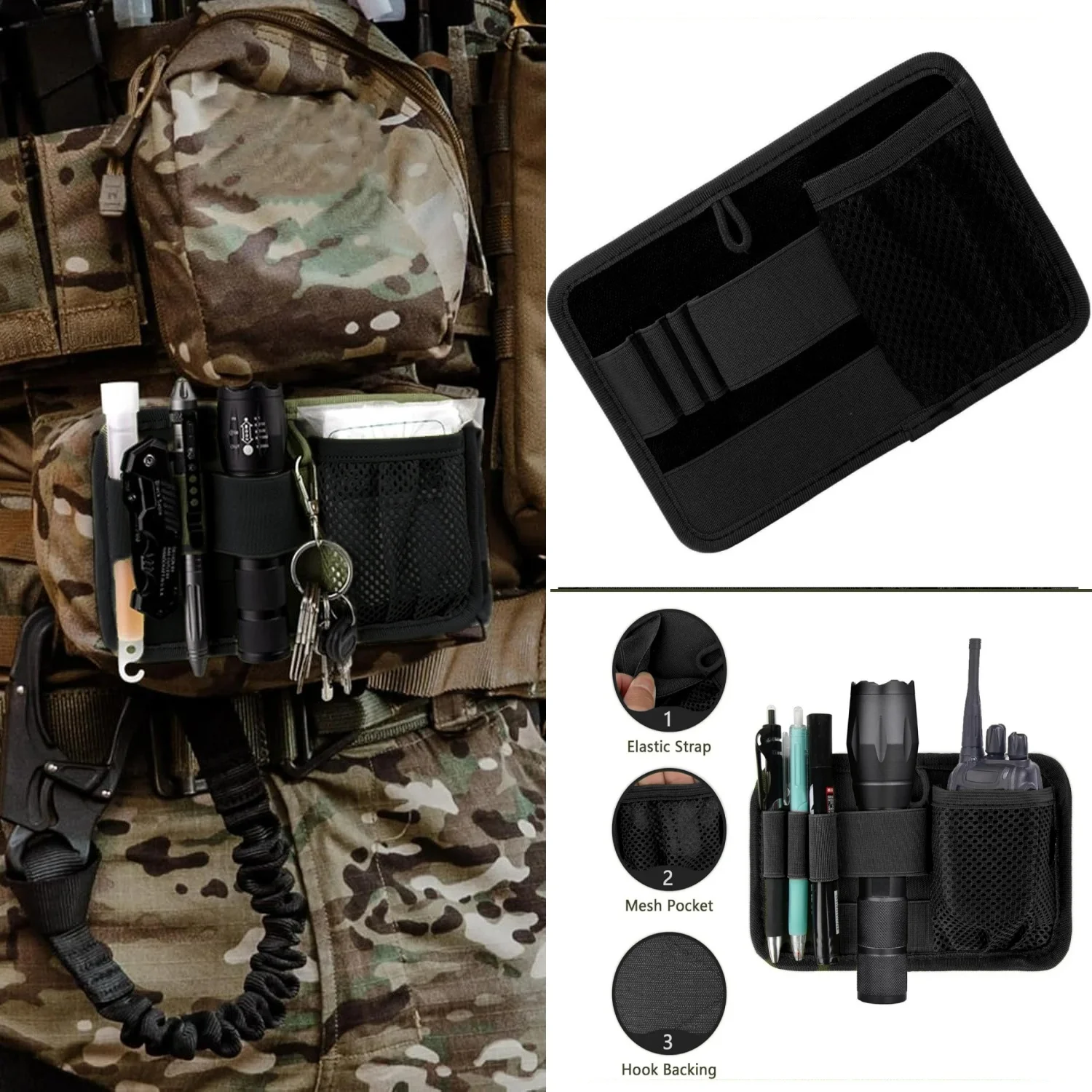 Bolsas insertar accesorios modulares equipo gancho bucle Panel soporte de separación interior bolsa utilidad organizador de malla