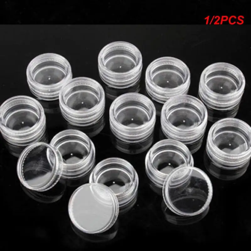 1/2PCS Grids Detachable Plastic Storage Box For Nail Rhinestone Nail Glitter Empty Case Jar Bottle For Clear Glitter Dust Powder