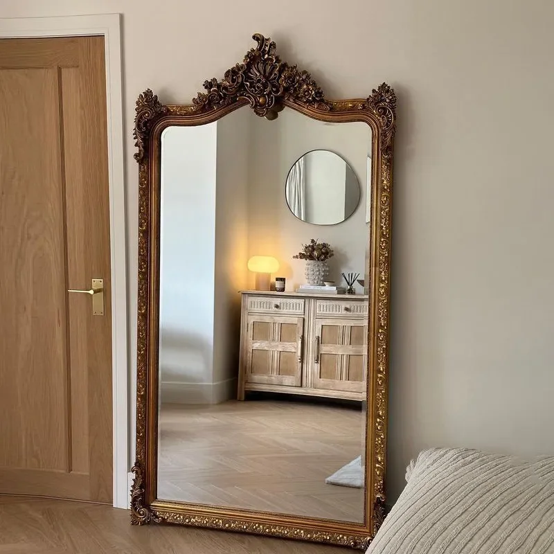 European engraved French retro home bedroom clothing store fitting mirror