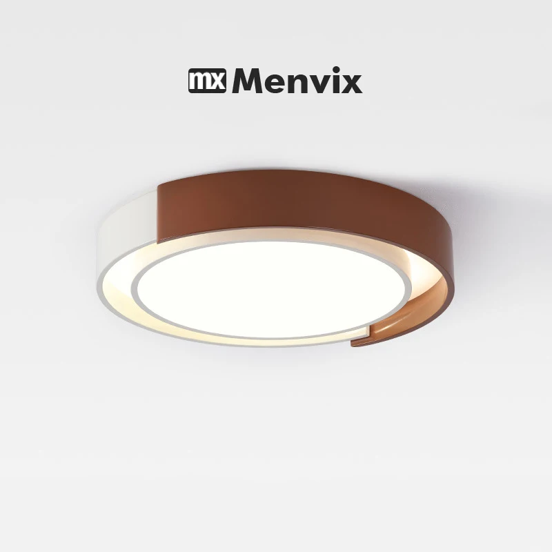 

Menvix Flush Mount Ceiling Light Matte Black with Brown Inside Dimmable Outdoor Lighting Fixture Ceiling for Bedroom and Hallway