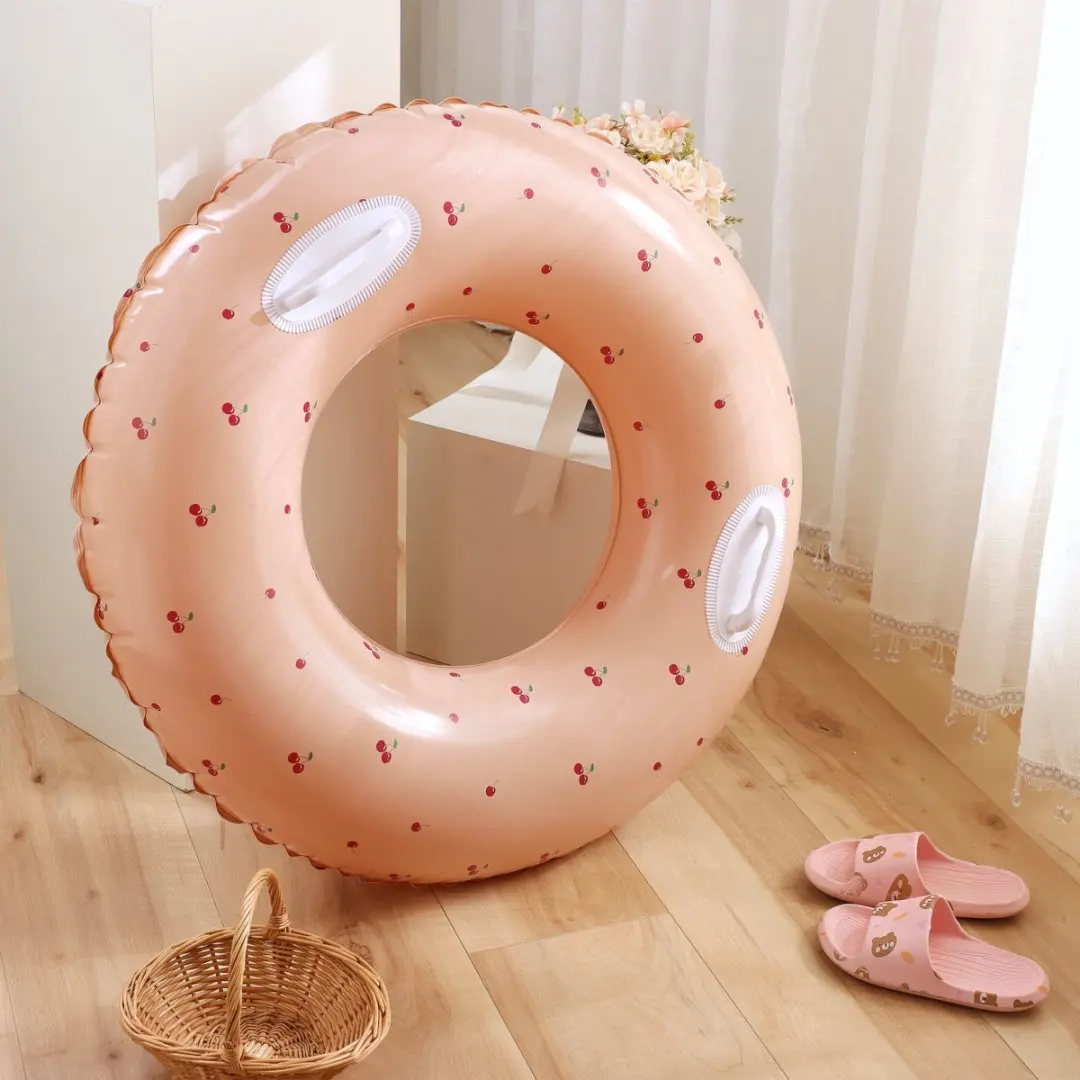 Anneau de natation gonflable cerise pour adultes, Tube flottant de piscine mignon, décorations, Tubes de natation, piscine extérieure, flotteurs d'eau de plage