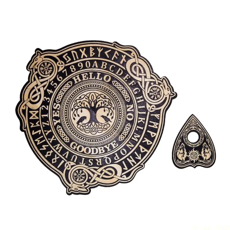 

M5TC Spirit Talking Board Divination Board with Planchette Game Supply