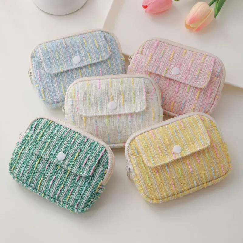 Mini Cute and Soft Coin Purse with Flap, Simple and Portable, Perfect for Makeup and Lipstick.