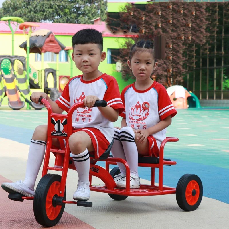 Kindergarten Double Pedal Children\'s Tricycle 2-8 Years Old Bicycle Outdoor Sports Stroller Taxi Trike Tandem Tricycle For Kids