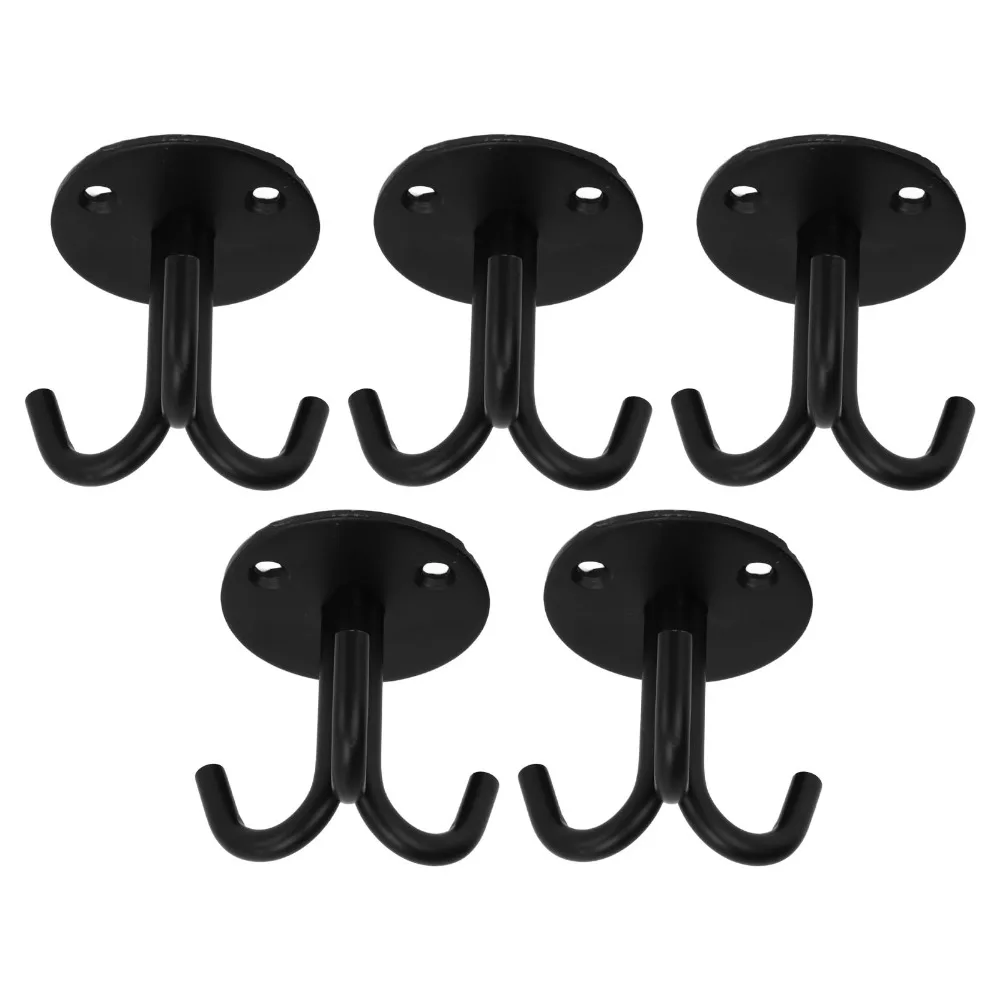 5 Pack Portable Stainless Steel Ceiling Hooks 3-Prong Grappling Black Ceiling Mount Hanger Ceiling Hook Bracket Kitchen