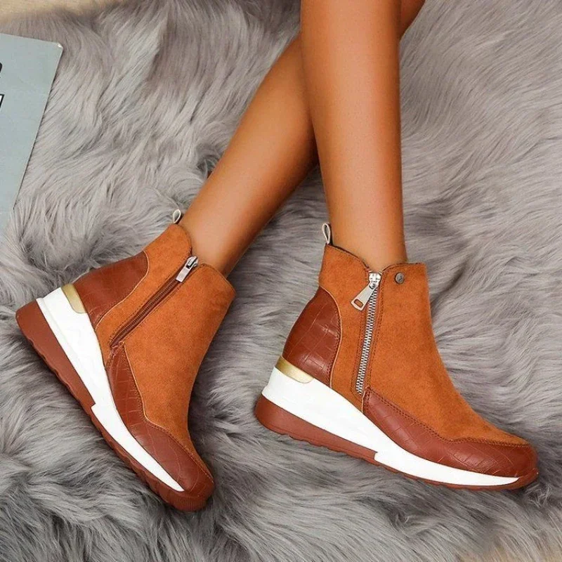 Fashion Winter Ladies Shoes New Arrival 2023 Warm Womens Boots Platform Snow Ankle Boots for Girls Wedge Heels for Women