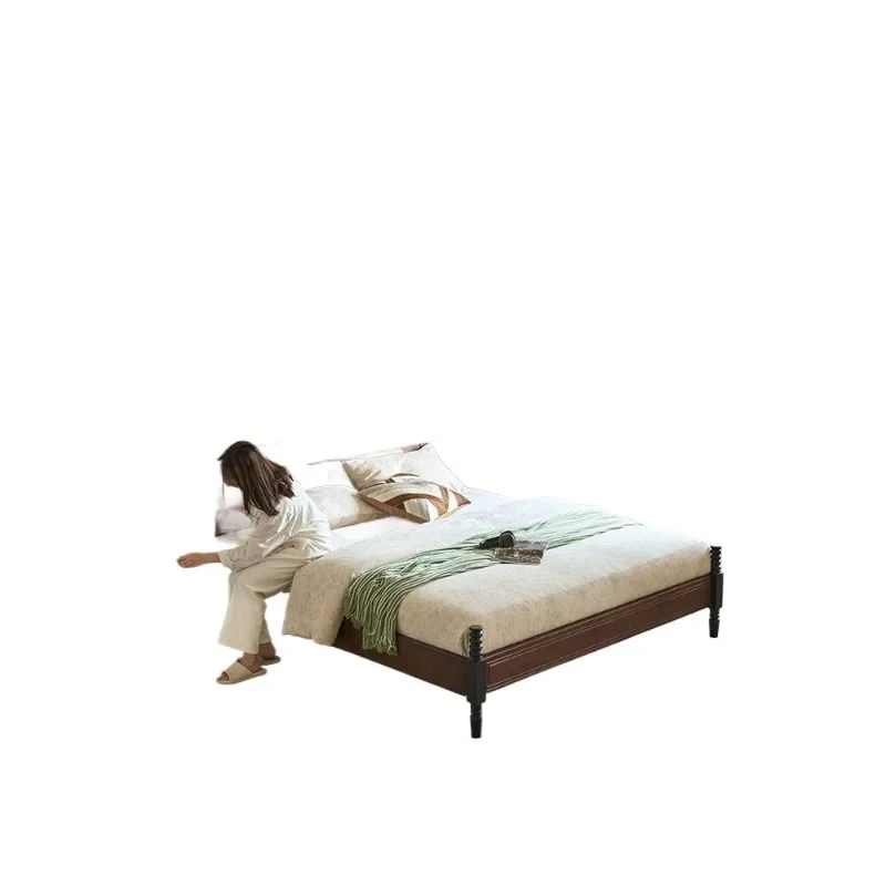 

French antique solid wood modern simple 1.8 double American retro advanced master bedroom big