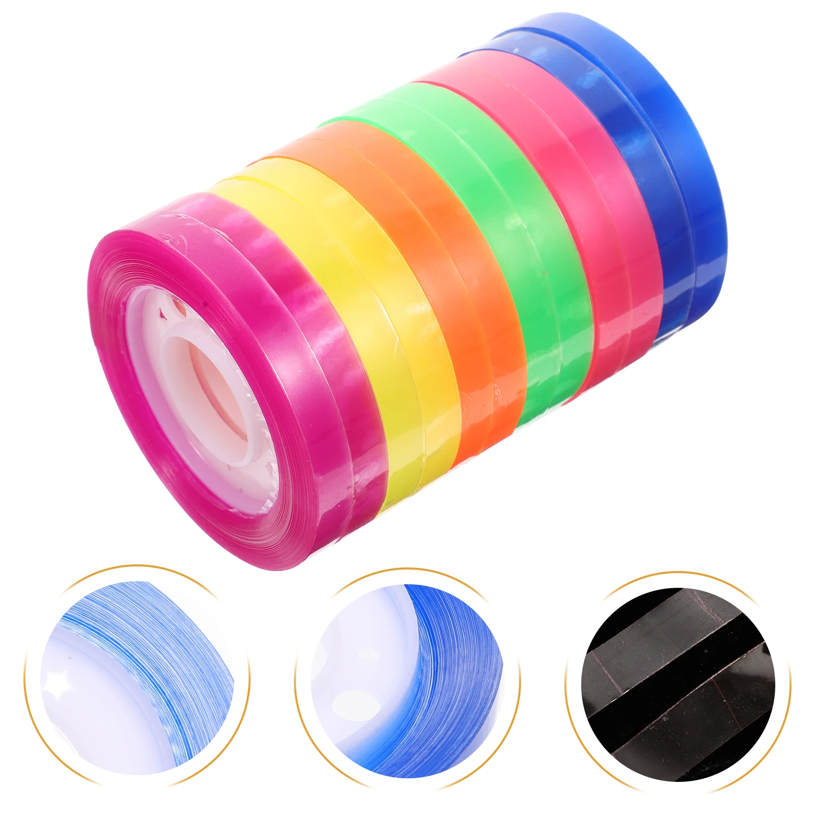 

12 Rolls Colorful Transparent Tape Creative Adhesive Decorative Tape for Scrapbook Journal Planner Gift Wrapping DIY Stationery