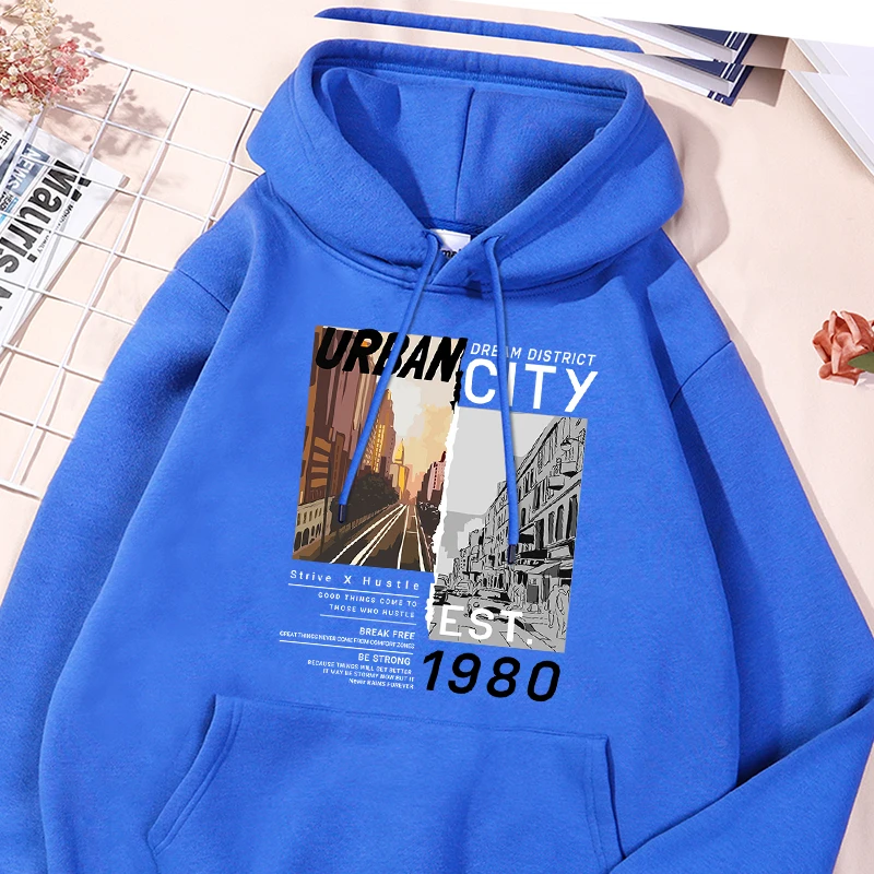 Urban City Space Printing Male Hoody Street S-Xxl Sweatshirt Fleece Pocket Comfortable Hooded Autumn Casual Fashion Clothing