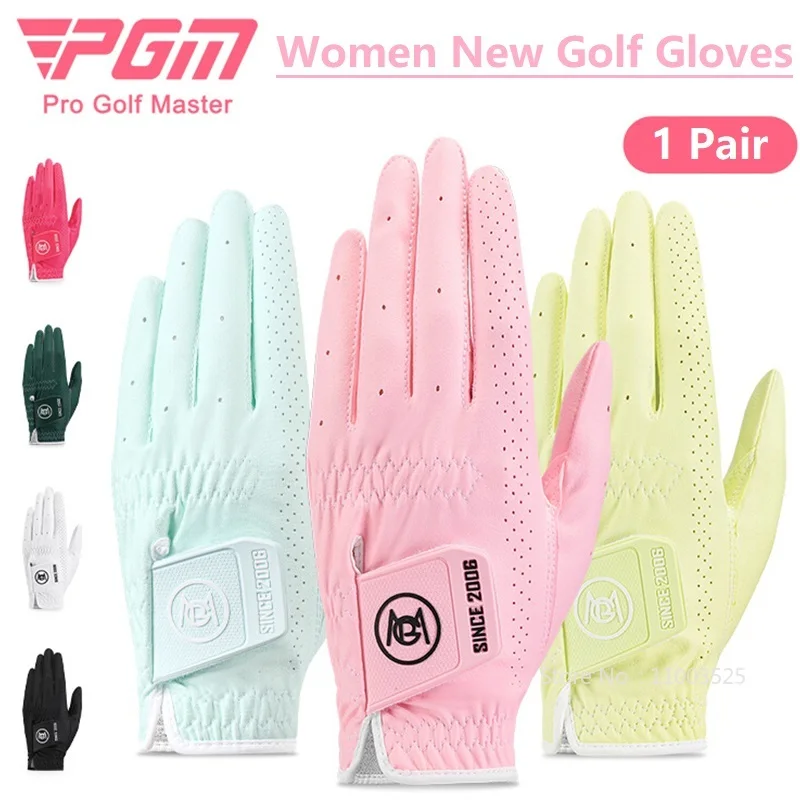 

PGM 1 пара женских новых перчаток для гольфа, дышащие эластичные спортивные перчатки для левой и правой руки, нескользящие варежки, чехол для рук для велоспорта и пешего туризма