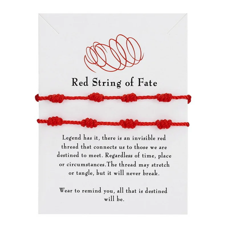 2Pcs/Set 7 Knots Red String Bracelet for Women Men Lucky Amulet Handmade Rope Bracelets Friendship Couple Wristband Jewelry Gift