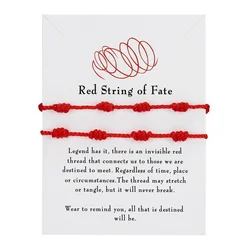 2Pcs/Set 7 Knots Red String Bracelet for Women Men Lucky Amulet Handmade Rope Bracelets Friendship Couple Wristband Jewelry Gift