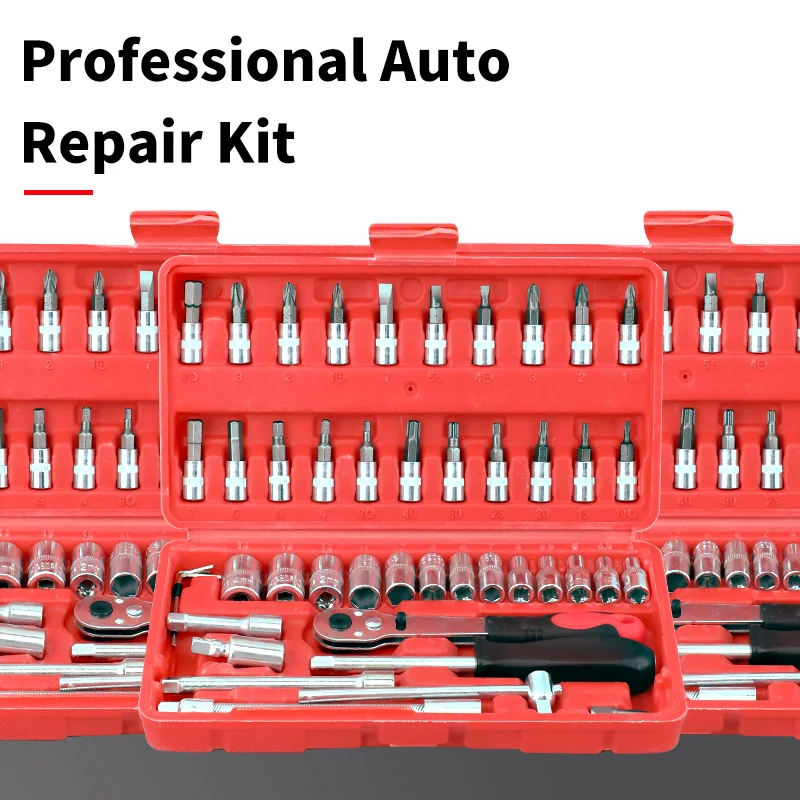 46 Piece Tool Set-General Household Hand Tool Kit,Auto Repair Tool Set, with Plastic Toolbox Storage Case