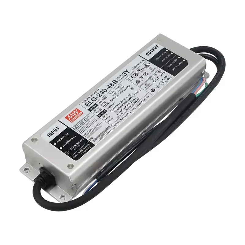 MEAN WELL ELG-240-48-A/B/AB/DA-3Y LED power supply, waterproof IP67 LED driver 0-10V dimmable, suitable for outdoor lighting