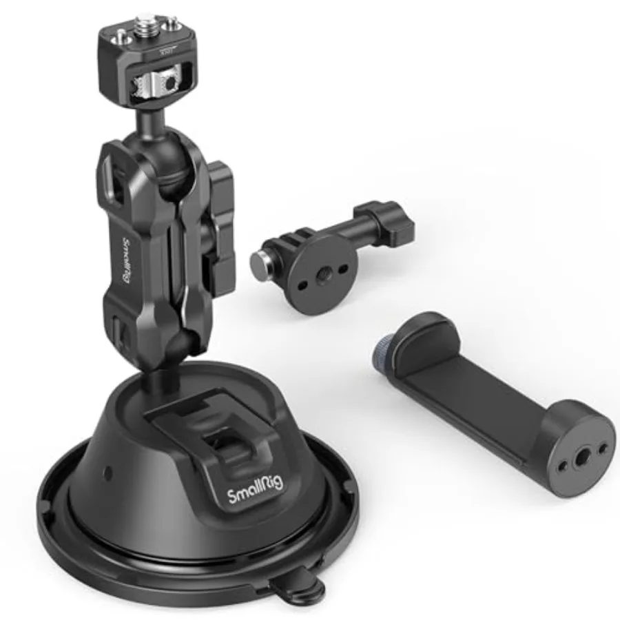 

Suction Cup Mount for Gopro with Anti-Twist Pin, Metal Windshield Car Mount Outside, Dash Mount with Dual Ball Head Magic Arm,