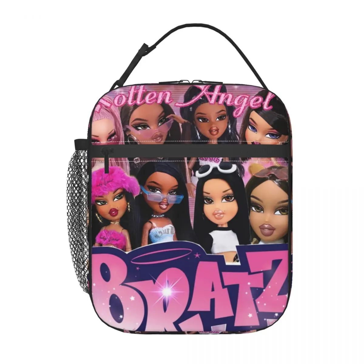 Bratz Rock Angelz Doll Collage Insulated Lunch Bag for Camping Travel Cartoon Tv Movie Waterproof Cooler Thermal Lunch Box Women