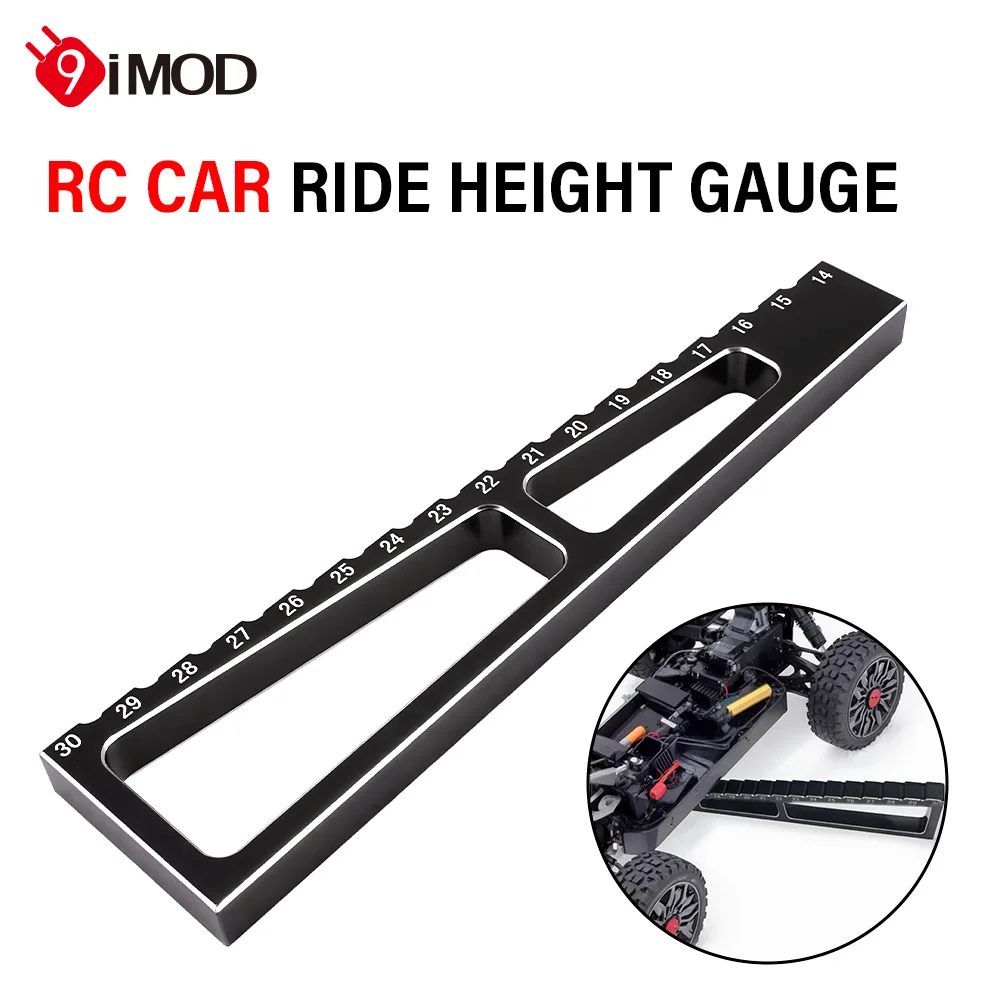 9IMOD RC Car Ride Height Gauge 14-30MM Metal RC Ride Height Ruler Chassis Measureing For 1/8 RC Off-road Vehicle Upgrade Parts
