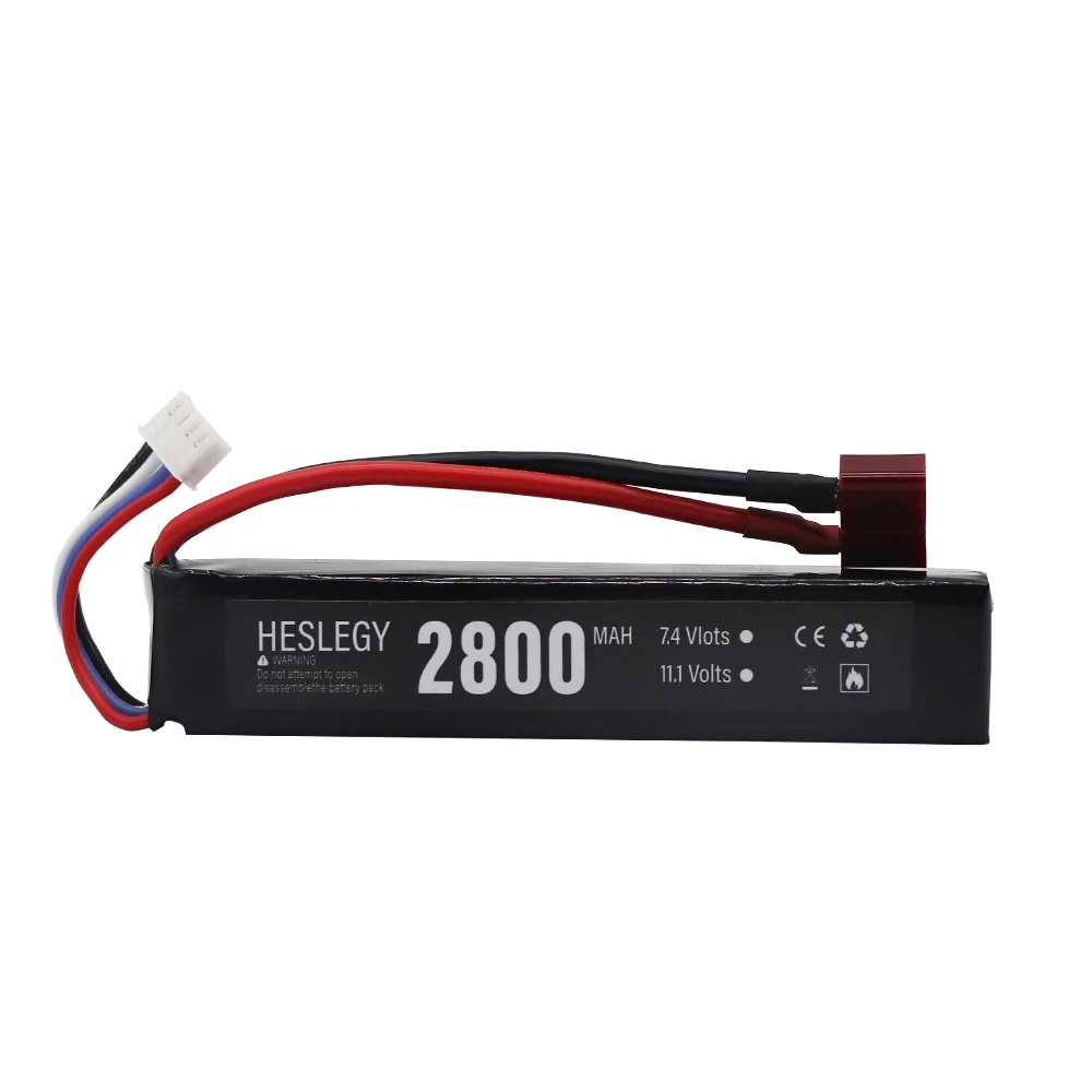 2PCS 3S Water Gun Lipo Battery 11.1V 2800mAh 40C For Mini Airsoft BB Air Pistol Electric Toys RC Parts 125mm