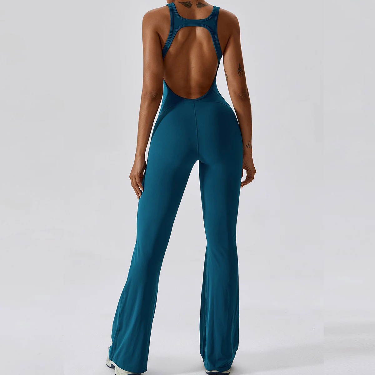 Sexy Halter Neck Jumpsuits Sleeveless Women Street Stretch Active Wear Romper Tights Athletic Leggings Sheath Bodysuit Clubwear