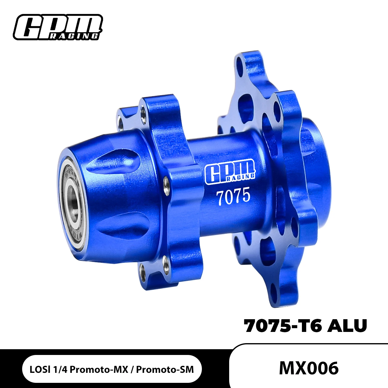 GPM Alloy 7075 Front Wheel Hub Hex Larger Inner Bearings LOSI 1/4 Promoto MX LOS06000 SM.LOS-2272.LOS-2310
