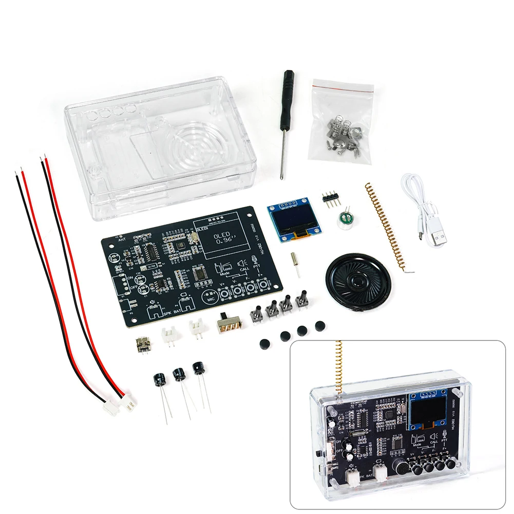 As Shown DIY FM Radio Kit Hands On Learning Radio Kit Wireless Communication Kit RDA5807 FM Chip Dual-chip Design