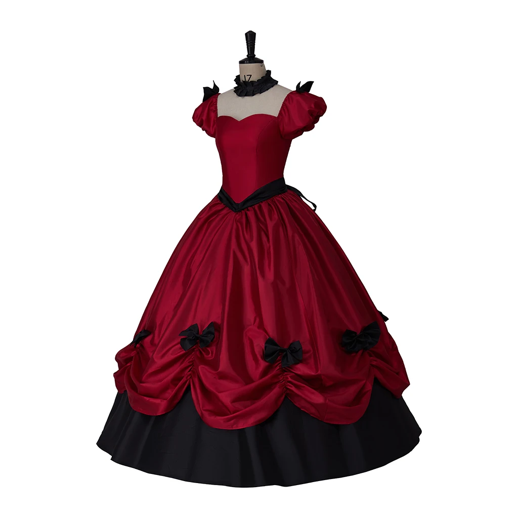 Medieval Red Women Renaissance Rococo Gothic Victorian Dress Southern Belle Girl Victorian Period Ball Gown Theater Costume