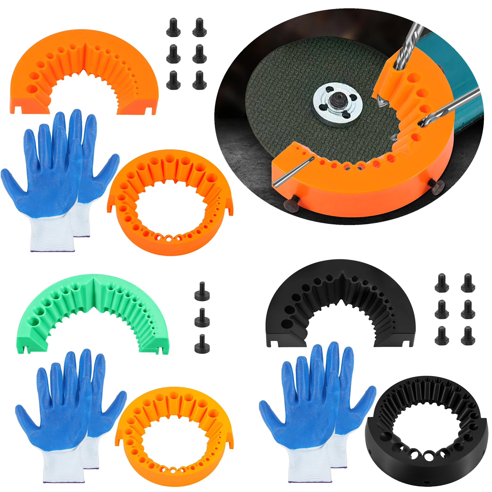 

2 Pcs Angle Grinder Drill Bit Sharpener Efficient Bits Sharpener with Screw & Glove Practical Grinder Attachment for Sharpening