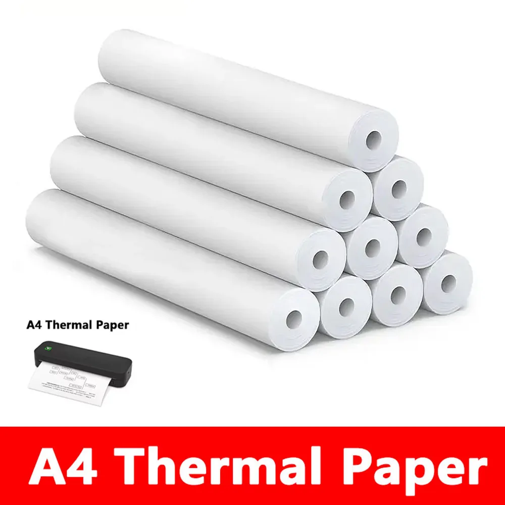 A4 Thermal Paper Rolls Quick Dry Thermal Print Paper 1/2/4/10 Rolls For Printing Documents/Examination Papers/Office/Home A40/X8