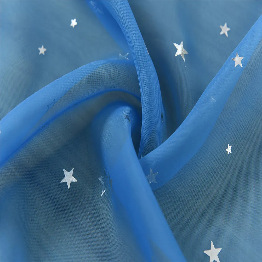 Cortinas de voile azul translúcido de 100x200cm para dormitorio, baño, sala de estar, ventana, tul, filtrado de luz, difusión de sol, hogar de lujo