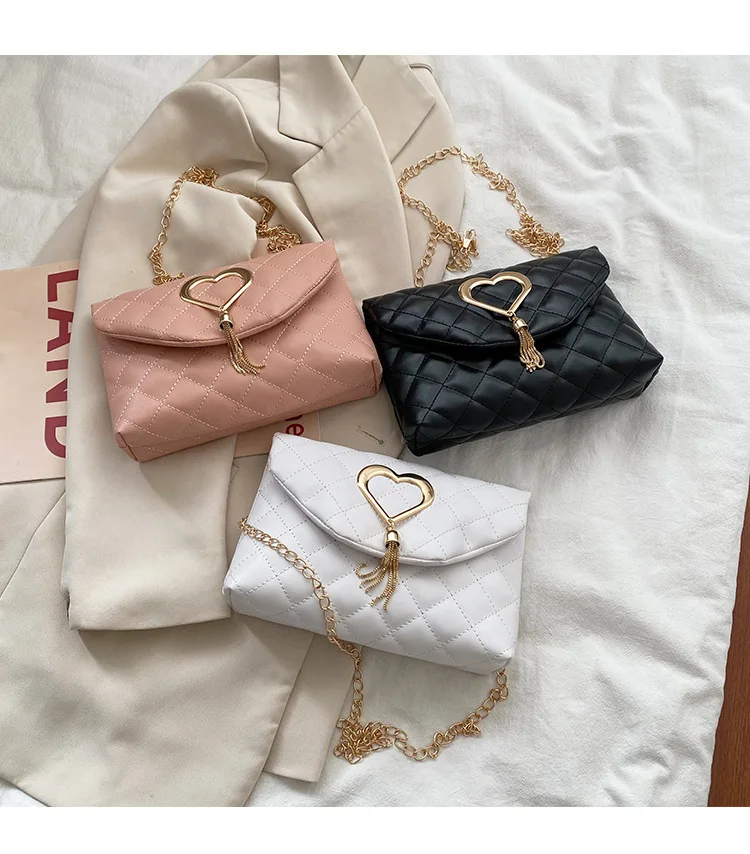 Love embroidery fringed bag 2024women bags foreign trade small bag Korean version women's shoulder oblique span bag women