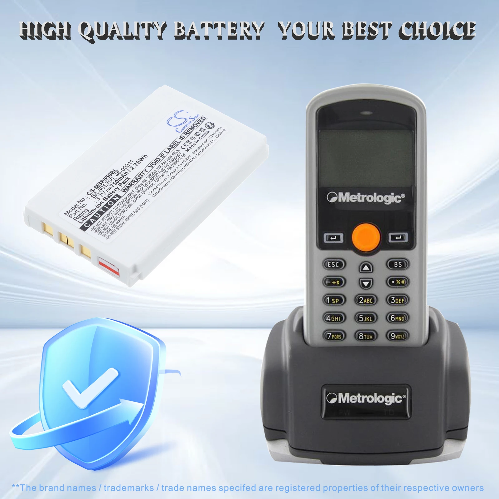 Barcode Scanner Battery For CipherLAB 8001  8300-L 100845  33-KB1B3770000L3  BA-80S700  KB1B3770000L3