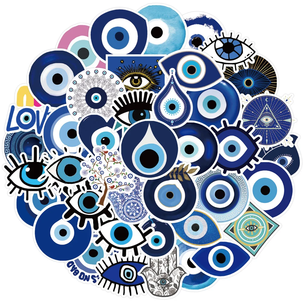 10/30/50pcs Gothic Turkish Evil Eye Graffiti Stickers Aesthetic Decals Skateboard Motorcycle Phone Car Cool Waterproof Sticker
