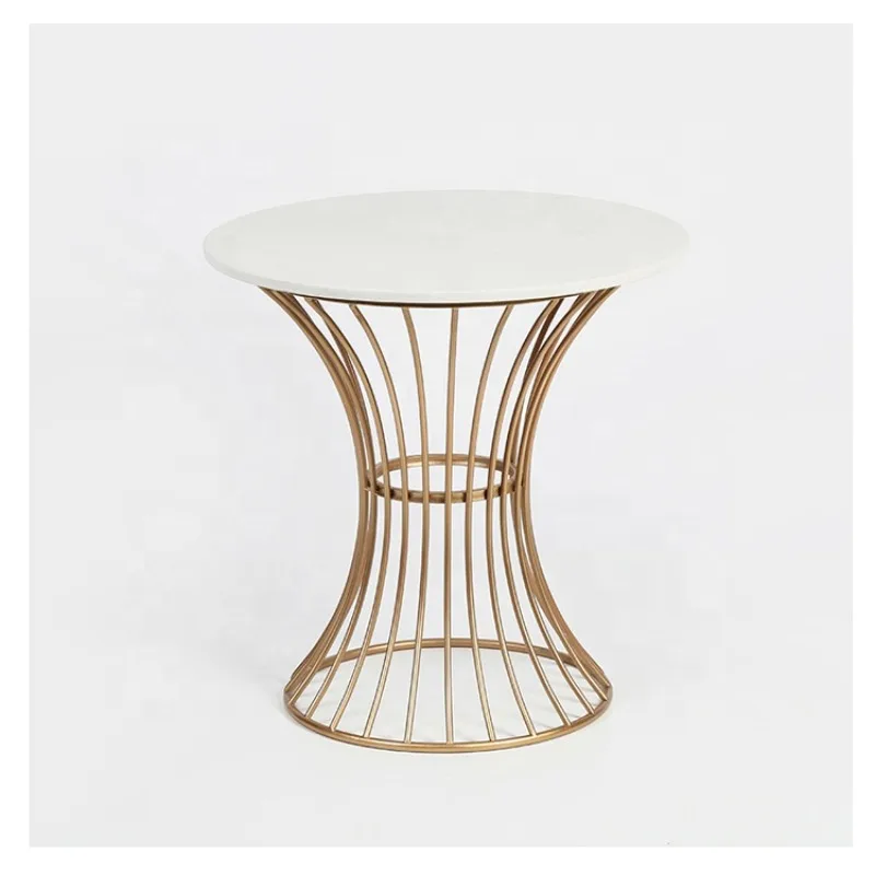 Round Modern Nordic Center Coffee Side Table Household Furniture Dining Table Base Gold Nordic Style European 2pcs 52 * 60cm
