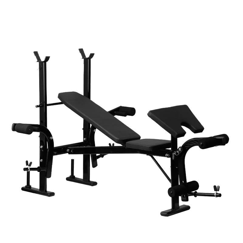 

Factory Metal Multi-Function Gym Fitness Equipment Adjustable High-Pull Barbell Weight Lifting Power Squat Rack Weight Bench 202
