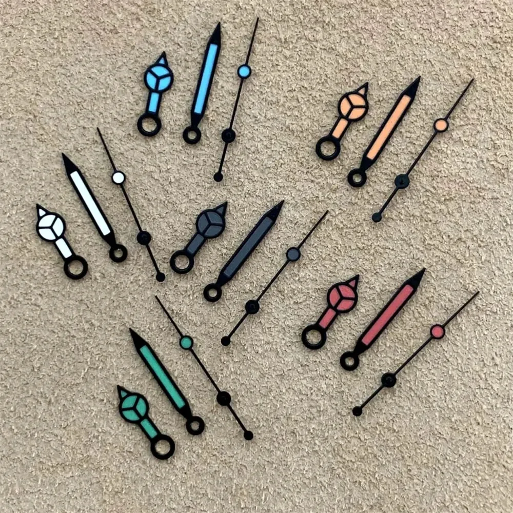 녹색 발광 NH35 핸드, NH35 NH36 4R 7S 무브먼트, 멀티 컬러 포인터, 시계 액세서리, 7.5mm, 12mm, 12.5mm, 신제품