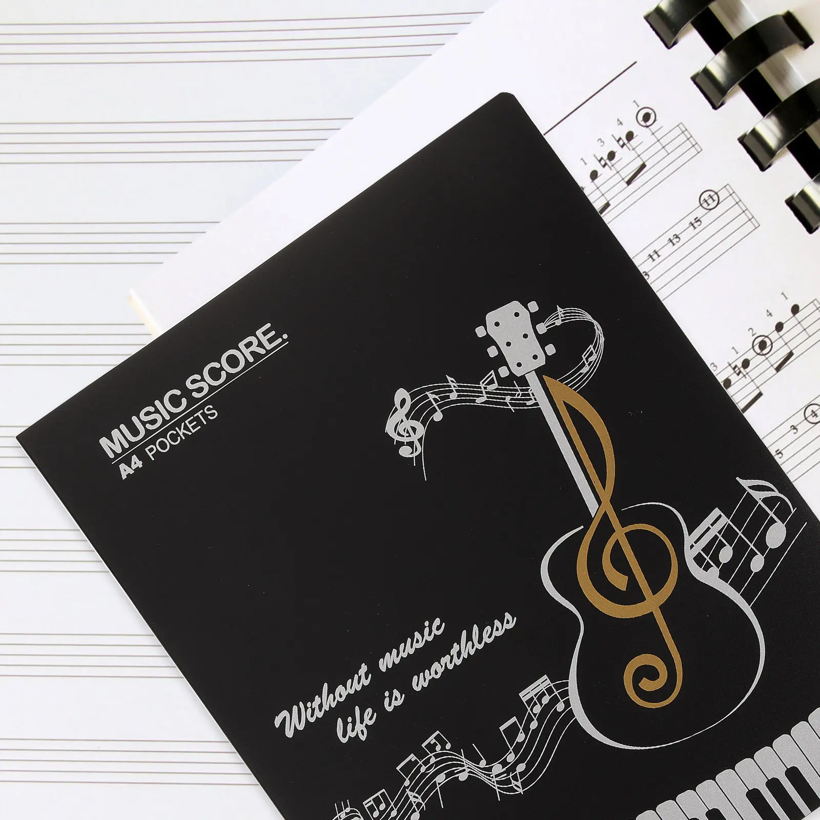 A4 Music Score Folder Premium PVC Waterproof Tear Resistant File Organizer for Sheet Music Documents Papers Storage Office